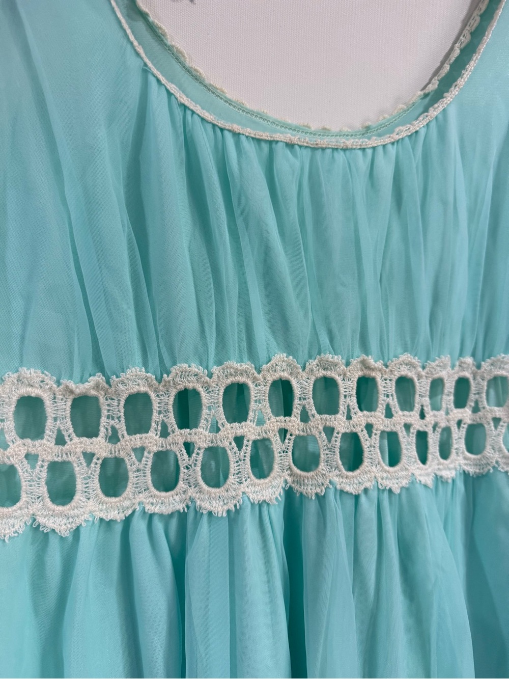 Dreamy 60s Vintage Maxi Nightdress | Empire Waist | Ethereal Romantic Flowy - Picture 5 of 13